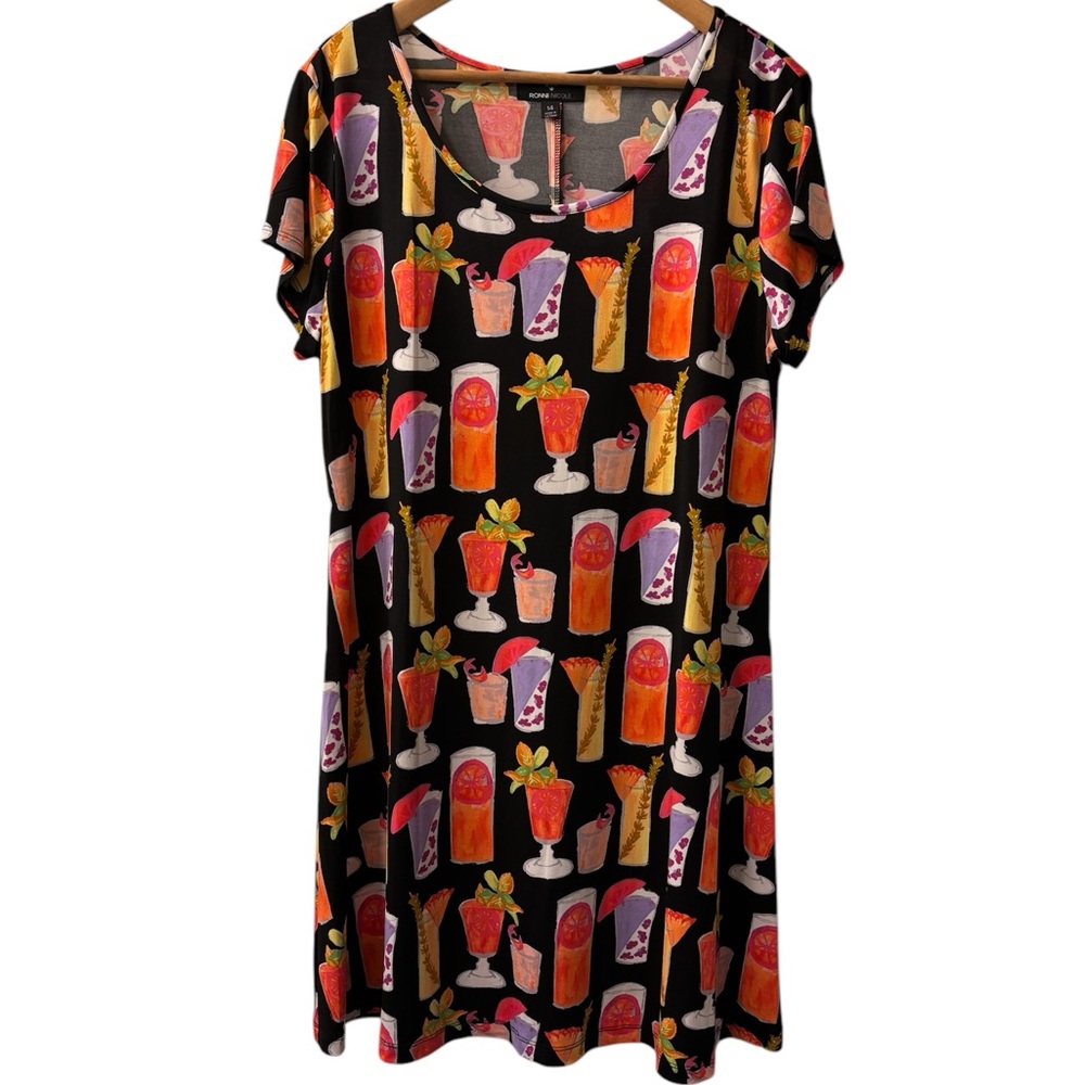 Colorful Cocktail Print Dress